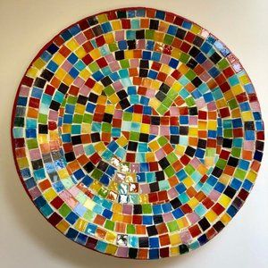 COPY - MOSAIC PLATE Rainbow Glass. Multicolored